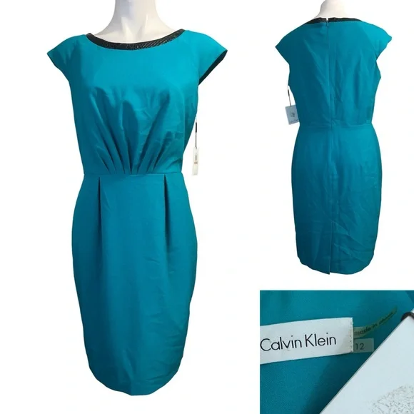 Calvin Klein Dresses Calvin Klein Dress Sz Turquoise Cap